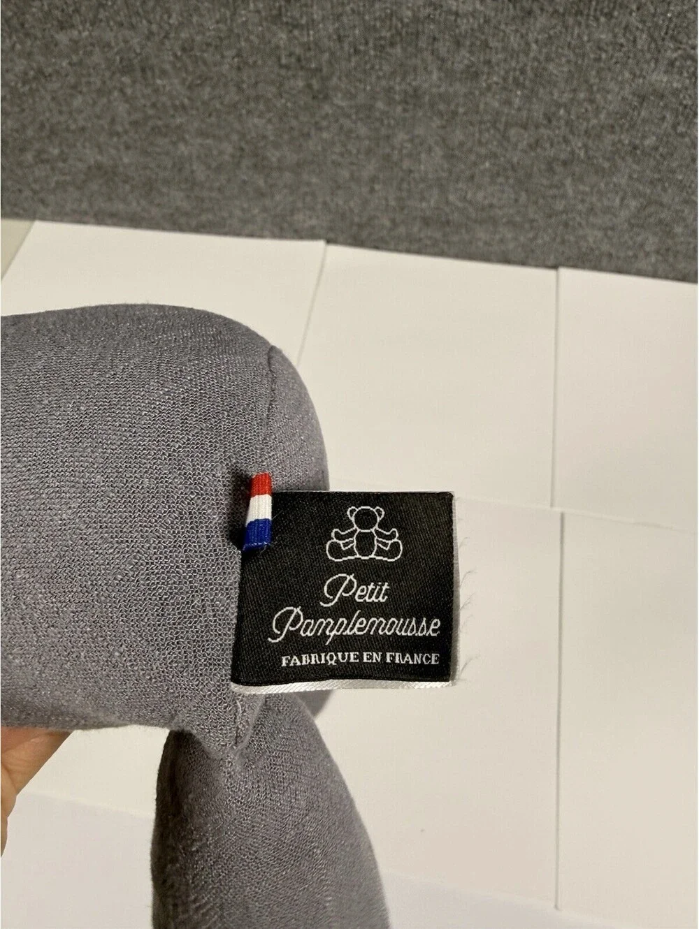 Petit Pamplemousse Peluches Elephant Plush Doll Gray Handmade